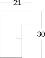 Stockholm 3D Holzrahmen 30x30 SCHWARZ mit Doppelpassepartout