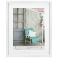 Stockholm 3D Holzr. 40x50 WEISS mit Kunstglas